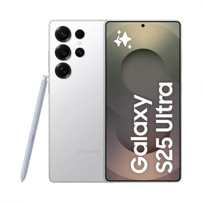 Samsung Galaxy S25 Ultra AI Smartphone, Galaxy AI, 12GB Memory, 512GB Storage, 200MP Camera, S Pen Included, Titanium Whitesilver, 3 Year Manufacturer Extended Warranty (UK Version)