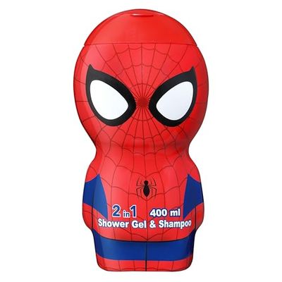Marvel Spider man 2-in-1 Kids Hair Shampoo & Body Wash – 400ml (2D)| Fruity Floral Scent | Vegan, Paraben-Free, Natural | Hydrating & Dermatologically Tested Head-to-Toe Wash for Children Ages 3+