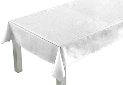 Comptoir du Linge lpr05001 Tovaglia Rettangolare Poliestere/Cotone-White - 200 x 150 x 0.5 cm