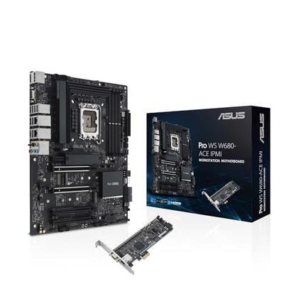 ASUS Pro WS W680-ACE IPMI Scheda madre Intel W680 LGA 1700 ATX, PCIe 5.0, DDR5, 2 Intel 2,5 Gb Ethernet, 3 slot PCIe 4.0 M.2, 2 USB 3.2 Gen 2, SlimSAS, SATA 6 Gbps, HDMI, DisplayPort e VGA