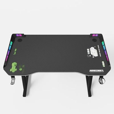 phoenix group AG Minecraft - Scrivania, in legno, colore: nero, effetto carbonio, 120 x 74 x 60 cm