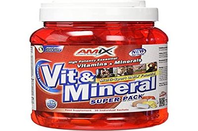 Amix - Vitamins Minerals Superpack - Complemento vitamínico - com vitaminas e minerais - para o funcionamento ideal do corpo - nutrição desportiva - contém 30 sacos