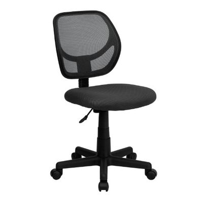 Flash Furniture Neri Bureaustoel, draaibaar, van mesh, met vierkante rugleuning, gebogen, grijs