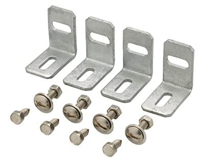 Alberts 535902 - Kit de fijación para valla de valla de acero, color plateado
