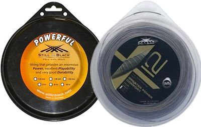 Still in Black Hybride PWF X12 Cordage de Tennis Adulte Unisexe, Blanc et Or, 1.25 + 1.30 mm