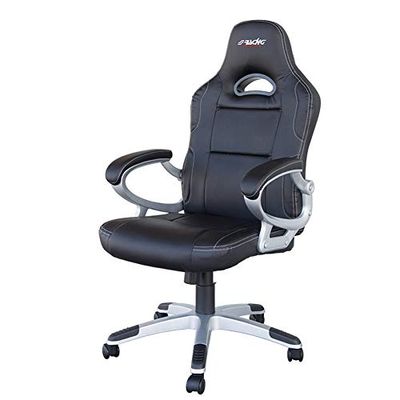 Simoni Racing Fauteuil de Bureau/Fauteuil Gaming - Eco-Cuir Noir - Réglable