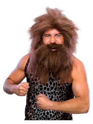 Official Rubie's Caveman Beard and Wig Set, Adult Fancy Dress Accessory