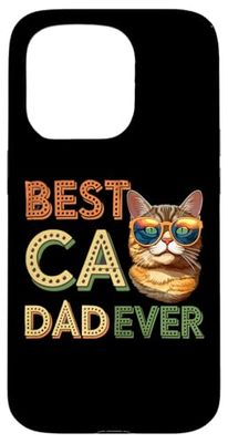 Best Cat Dad Ever: Retro Cool Cat Graphic Custodia per iPhone 15 Pro