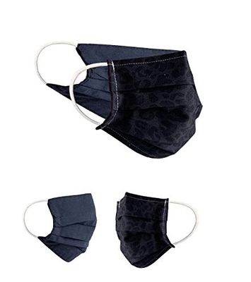 BaF Community Masks 2-pack set unisex makeshift mask reversible mouth protection mask mouth and nose protection reversible mask with print cotton BCI washable, Blue, 81, Blue_Style81
