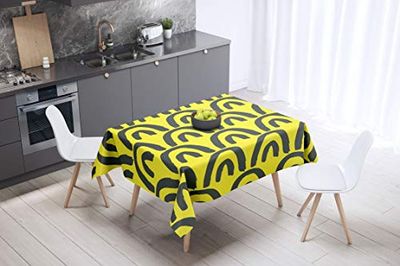 Bonamaison Kitchen Decoration, Tablecloth, Neon Yellow, Fume, 140 x 140 Cm - Designed and Manufactured in Turkey