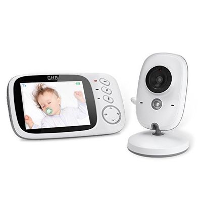 GHB Babyfooncamera 3,2 inch babymonitor, babyfoon, video, lcd-kleur, babybewaking, 2,4 GHz, bidirectionele communicatie, nachtzicht