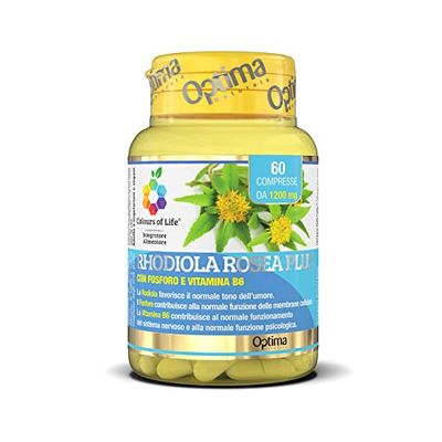 Colours of Life Rhodiola Rosea Plus - Integratore di Rodiola - per il Normale Tono dell'Umore - Senza Glutine e Vegano, 60 Compresse