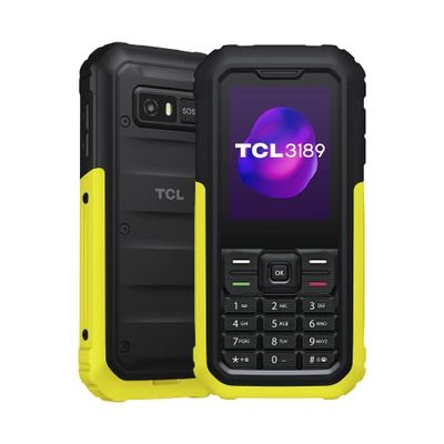 TCL 3189 Cellulare Rugged Phone 4G, Impermeabile, resistente agli urti IP68, 17 giorni autonomia, Tasto SOS, Chiamate HD, Torcia LED, Dual Sim, Giallo(Illuminating Yellow), Schermo ‎2.4" [Italia]