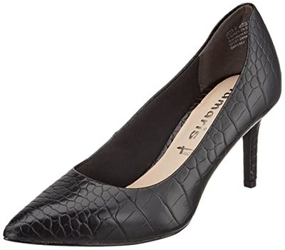 Tamaris Pumps 1-1-22421-29 Talla 35,Color Black Croco, Zapatos de tacón Mujer, 38 EU