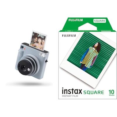 Fujifilm Instax Square Sq 1 Glacier Blue | Fotocamera A Sviluppo Istantaneo | Modalità One-Touch Selfie | Esposizione Automatica & SQUARE, Film Pellicola Istantanea, Formato Quadrato