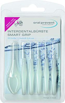 Oral Prevent Smart Grip Spazzolino Interdentale 0,45 mm Bianco, 1 Confezione da 6 Pezzi