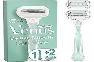 Gillette Venus Deluxe Smooth Sensitive, para mujer, 1 manga, 2 recambios de cuchillas, 5 hojas