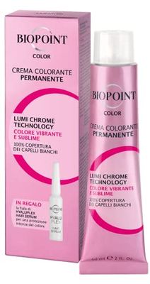 Biopoint Color - Crema Colorante Permanente con Fiala Hyaluplex Serum, Tinta per Capelli con Acido Ialuronico, Nutre, Idrata e Dona un Colore Brillante e Intenso, 60 ml