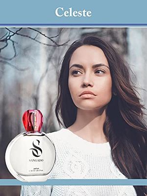 CELESTE di SANGADO, Profumo per Donne, Lunga Durata 8-10 ore, Fragranza Lussuosa, Floreale, Preziose Essenze Francesi, Extra-Concentrato (Parfum), Elegante, Femminile, Spray da 60 ml