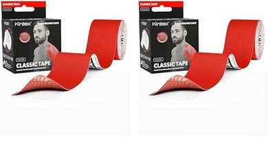 Kintex Bande Kinésiologie Tape Classic, 5 cm x 5 m, Bande de Kinésiologie Hypoallergénique et Résistante à l’Eau, Bande Physiothérapeutique, Bande Médicale, Sport et Physiothérapie (Lot de 2)