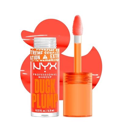 NYX Professional Makeup Gloss Rimpolpante, Altamente Pigmentato, Volume Immediato e Duraturo, Arricchito con Zenzero Piccante, Duck Plump, Tonalità: Peach Out, 6,8 ml