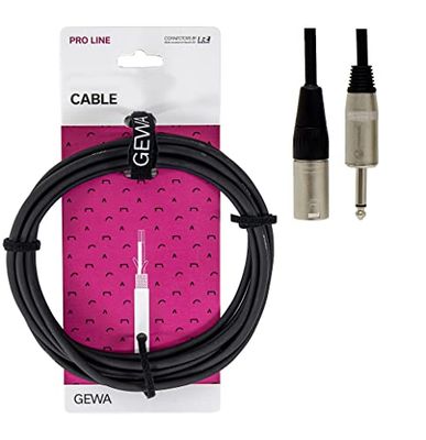 GEWA luidsprekerkabel Pro Line, 5m, zwart, REAN stekker, 6,3 mm mono jack - XLR (m), 190600