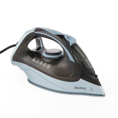 Beldray BEL01621IBVDE PowerLite Steam Iron – 3200 W, Auto Shut-Off, 200 g/min Steam Shot, 3m Power Cord, 320ml Tank, Continuous Steam, Ceramic Soleplate, Variable Temperature Control, Anti-Calc/Drip