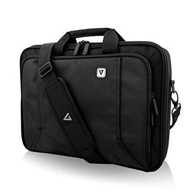 V7 CCP16-BLK-9E 16-tums professionellt frontladdat laptopfodral (RFID, TSA, väderavvisande)