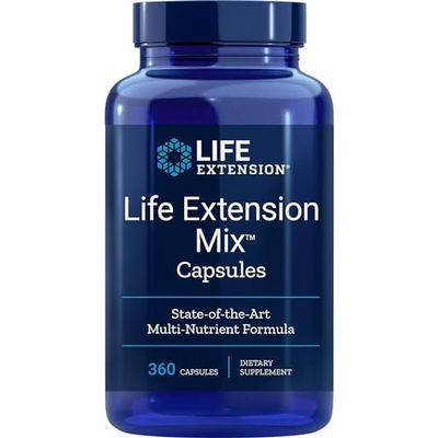 Life Extension, Multivitamin Mix, 360 Capsules, Testé en Laboratoire, Sans Gluten, Sans Soja, Sans OGM