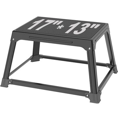 GanFindX Plyometrisk hoppbox i metall 30 cm med 43 x 33 cm yta Plyo Box hemmagym hopptränare för fitness träning smidighet uthållighet konditionering styrketräning