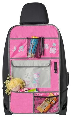 WALSER Organisateur de siège de voiture pour enfants, protection de dossier de voiture Ballet Doll, organisateur de siège arrière 70x40 cm rose