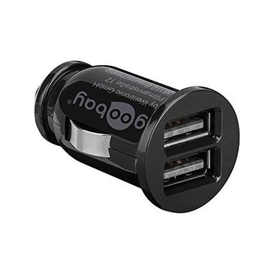 Goobay 58912 Dual USB-poort autolader USB sigarettenaansteker adapter 12 V / 24 V auto mini USB adapter auto laadstekker USB A Car Charger 15,5W