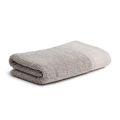 möve Brooklyn enfärgad handduk med fiskbensband 50 x 100 cm tillverkad av 85% bomull/10% viskos av bambumassa/5% linne, kashmir