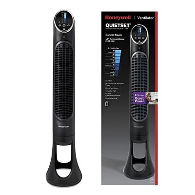 Honeywell QuietSet Tower (8 snelheidsinstellingen, oscillatie van 80°, timerfunctie, afstandsbediening, dimopties) HYF290, zwart
