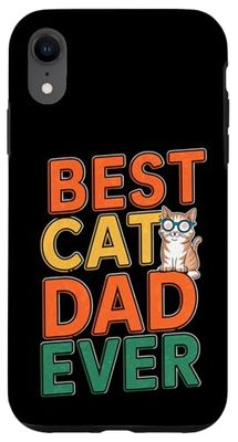 Best Cat Dad Ever: Retro Cool Cat Graphic Custodia per iPhone XR