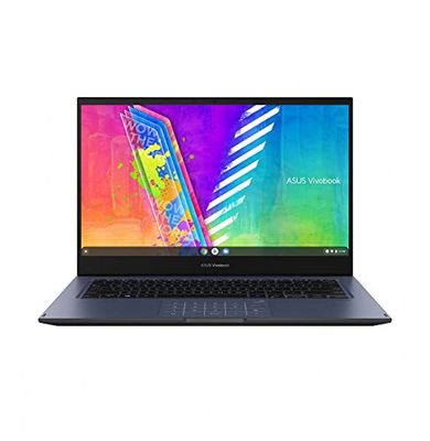 ASUS VivoBook Go 14 Flip TP1400KA-EC040WS - Notebook 14" Full HD (Celeron N4500, 4GB RAM, 128GB eMMC, UHD Graphics, Windows 11 Home in S mode) Spokojny niebieski - Klawiatura QWERTY Hiszpański