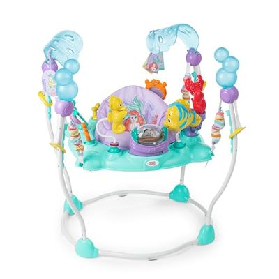 Bright Starts, Sea of Activities: Saltador de Actividades para Bebés de La Sirenita de Disney, con Juguetes Interactivos, Luces y Música, Incluye Princesa Ariel, 6-12 Meses (Azul)