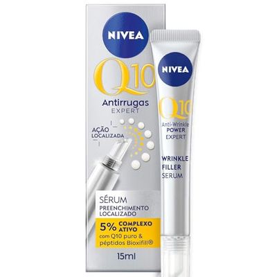 NIVEA Q10 Anti-Rughe Expert Siero Filler Anti-rughe Mirato 15 ml, Siero viso antirughe ad azione mirata, Filler viso e contorno occhi antirughe con coenzima Q10,Siero antirughe riempitivo