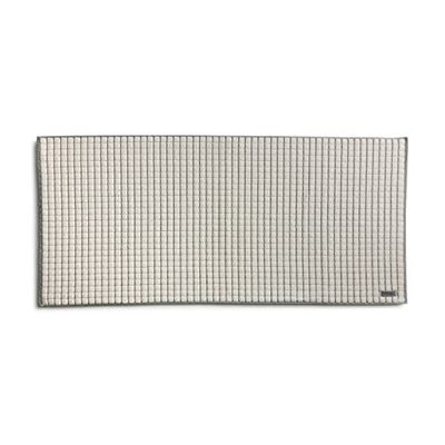 Möve Tappeto da bagno Eden con struttura a quadri, 60 x 130 cm, 80% cotone/20% lino, natura/nero