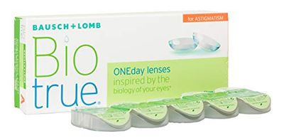 Biotrue BAUSCH + LOMB - ONEday For ASTIGMATISM - Lentes de contacto de reemplazo diario para Astigmatismo