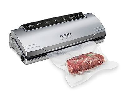CASO VC 10 - Envasadora al vacío doméstica compacta - Maquina al Vacio de Alimentos - Costura de soldadura de 30 cm de largo y estable - Aplicación gratuita Food Manager - plateado