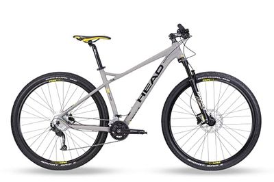 HEAD X-Rubi 1.0 Bicicleta de montaña, Adultos Unisex, Gris Mate/Amarillo, 56