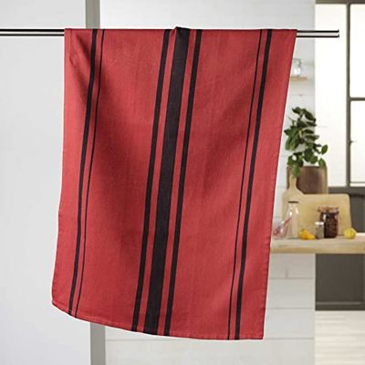 Douceur d'Intérieur Paño de Cocina, algodón, Rojo, 50 x 70 cm