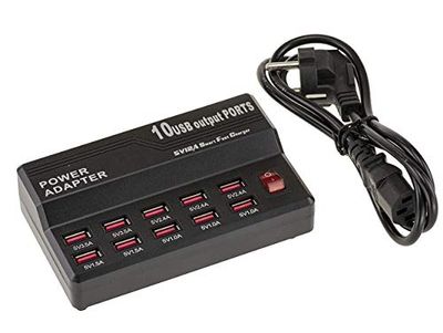 KALEA-INFORMATIQUE Chargeur Industriel USB Type Station de Charge 10 Ports avec Sorties de 1.0A à 3.5A. Puissance Totale 60W