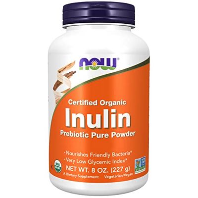Now Foods, Certified Organic Inulin (Inuline Biologique), 227g Poudre végétalienne, Testé en Laboratoire, Sans Soja, Sans Gluten, Sans OGM, Végétarien