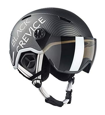 Black Crevice Vail Skihelm met vizier, mat zwart carbon/wit, M (55-58 cm)