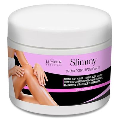LUMINER Crema anticelulítica, tratamiento intensivo de 200 ml para piernas, glúteos y abdomen, fabricada en Italia, crema corporal reafirmante con cafeína y vitamina E para una piel más firme y firme