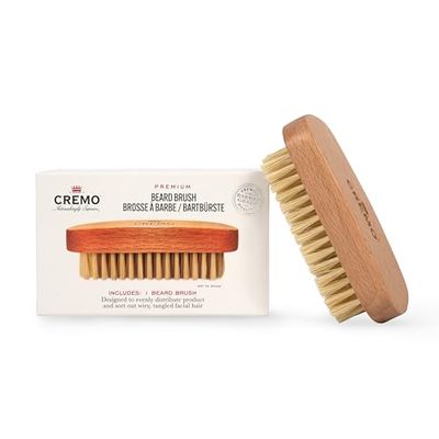 CREMO - Cepillo de barba premium para hombre | 100% sisal natural | Mango de madera para dar forma y estilo al vello facial