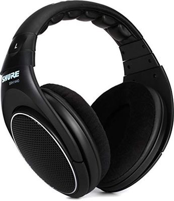 Shure SRH1440 Professional Open-Back Premium Headphones, exceptionally natural Sound with wide stereo image and Preciesly Tailored Frequency Response, Detachable Cable, Velour Ear Pads, Black