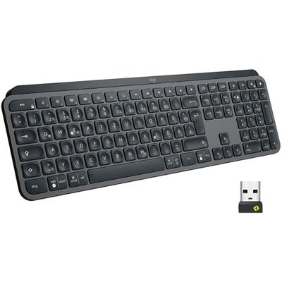 Logitech MX Keys for Business - clavier rétroéclairé sans fil, Clavier Allemand QWERTZ - Gris